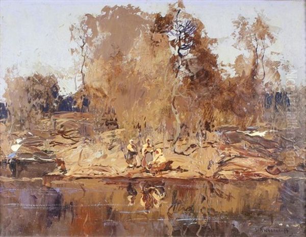 Les Lavandieres En Bord De Riviere - view 1