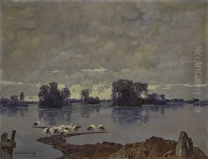 Winter Landscape With Storks