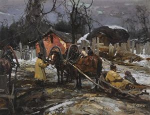 Farmyard by Stepan Feodorovich Kolesnikov
