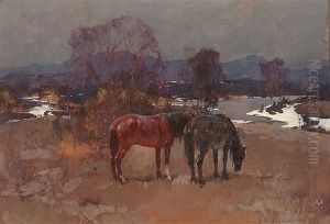 Outdoors. March by Stepan Feodorovich Kolesnikov