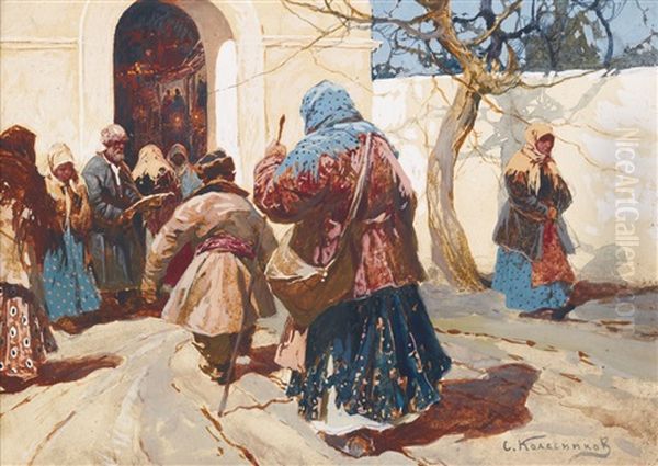 At The Church Door And Washerwoman In Winter (2 Works) - view 1