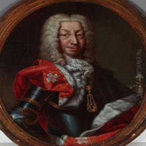 Portait Of Charles Emanuel Iii, King Of Sardinia And Duke Of Savoy (1730-1773) In The Red Robe Of The "supreme Order Of The Most Holy Annunciation" by Claudio Francesco Beaumont