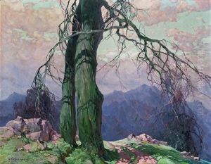 Einsamer Baum Im Gebirge by Stepan Feodorovich Kolesnikov