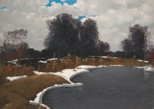 Lake In Early Spring by Stepan Feodorovich Kolesnikov