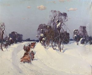 Peasants In A Horse-driven Cart by Stepan Feodorovich Kolesnikov