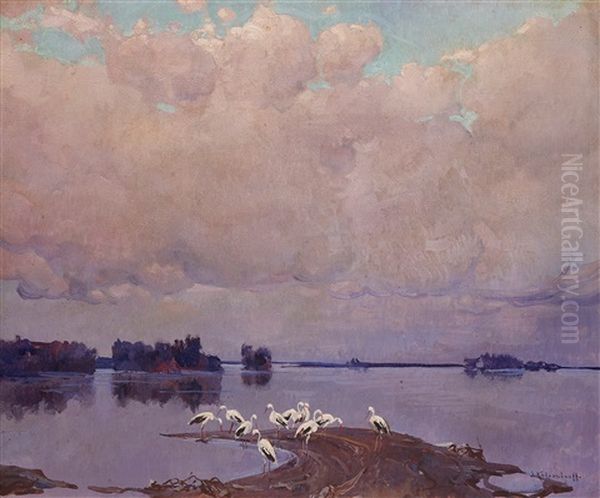 Storks By The Lake - view 1