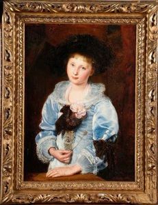 Portrait De Jeune Fille Au Pavot by Louis Kolitz