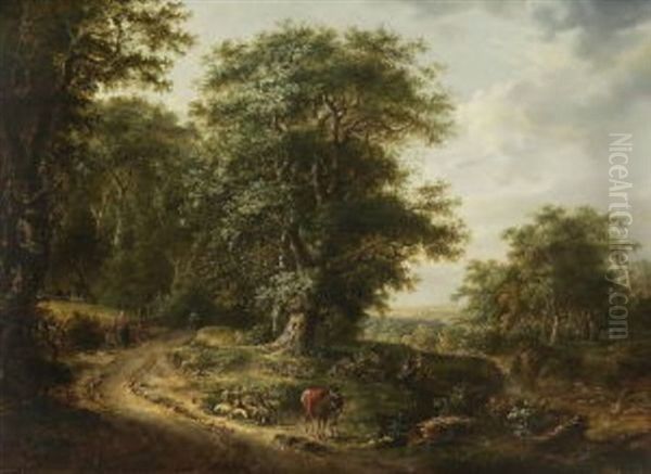 Waldlandschaft (+ Another Similar; Pair) - view 1