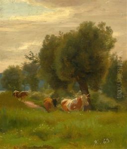 Landscape With Cows by Johann Rudolf Koller