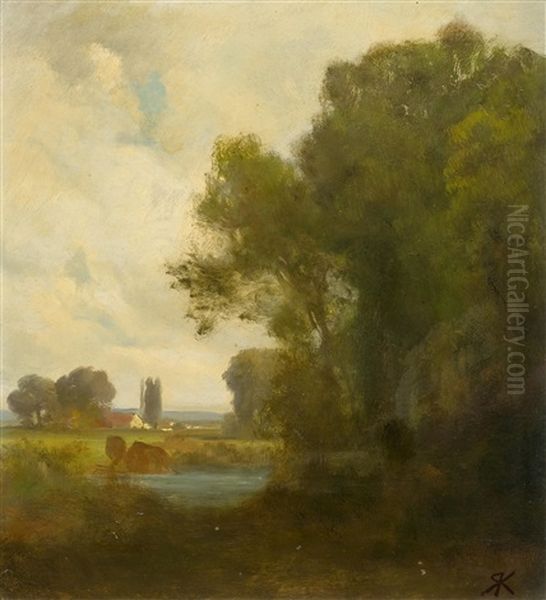 Group Of Trees By A River - view 1