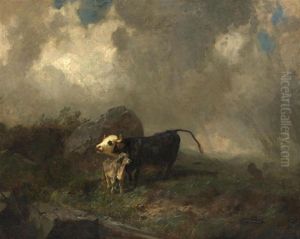 Kuhe Im Gewitter by Johann Rudolf Koller