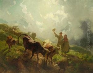 Der Alpabzug by Johann Rudolf Koller