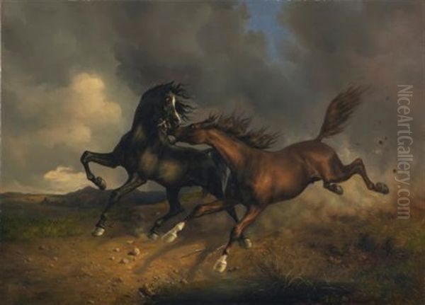 Pferde Wahrend Eines Gewitters (horses During A Thunderstorm) - view 1