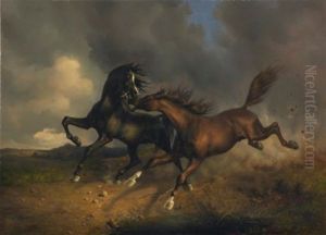 Pferde Wahrend Eines Gewitters (horses During A Thunderstorm)