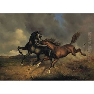 Pferde Wahrend Eines Gewitters (horses In A Storm)