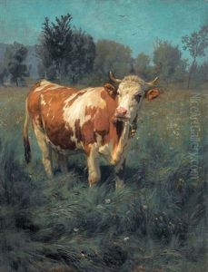 Kuh Auf Der Wiese by Johann Rudolf Koller