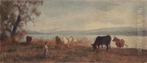 Madchen Mit Kuhen Am Zurichhorn by Johann Rudolf Koller