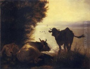 Kuhe Morgens Am Zurichhorn by Johann Rudolf Koller