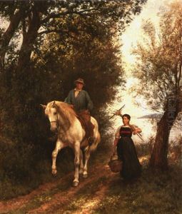 Knecht Zu Pferd Mit Bauernmagd