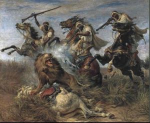 Lowenkampf by Johann Rudolf Koller