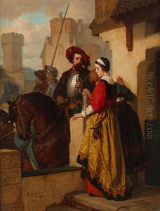 Abschied - Auszug Der Ritter Aus Der Mittelaterlichen Stadt