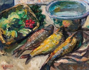 Still Life With Three Fish by Broncia Koller-Pinell
