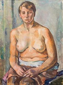 Sitting Female Nude by Broncia Koller-Pinell