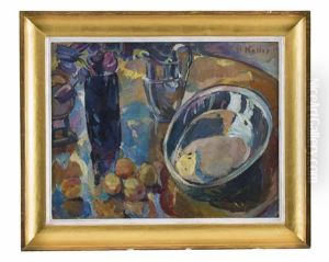 Stillleben Mit Blumen In Violetter Vase Stillleben Mit Blumen In Violetter Vase