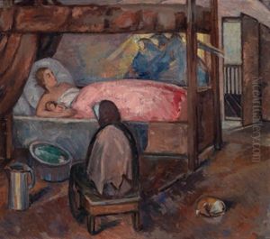 Grosmutter, Mutter Und Kind (wochenbett) by Broncia Koller-Pinell