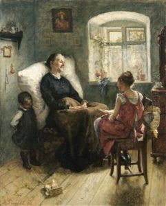 Nachmittag Bei Der Grosmutter by Broncia Koller-Pinell
