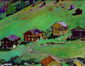Wiese Mit Hausern Und Scheunen by Broncia Koller-Pinell