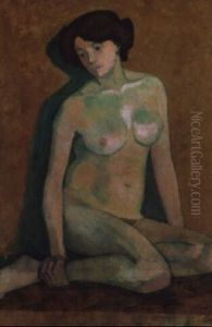 Sitzender Weiblicher Akt by Broncia Koller-Pinell