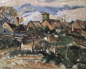Landschaft Mit Hausern by Broncia Koller-Pinell