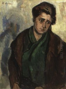 Frau Mit Grunem Schal