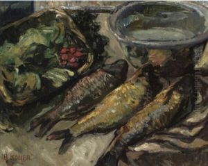 Stilleben Mit Fischen Und Gem_se by Broncia Koller-Pinell