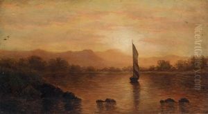 Sunset On The Hudson River by Mary Kollock