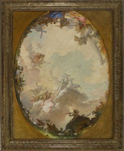 Apollo Im Streitwagen (design For Ceiling Painting) by Waldemar Kolmsperger the Younger