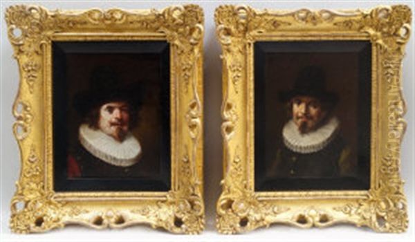 Head And Shoulder Portraits Of Two Gentlemen In 17th Century Dress (2 Works) - view 1