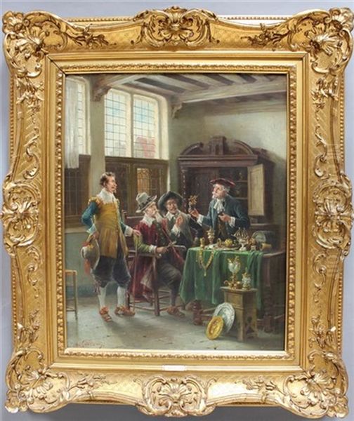 Vier Herren Bei Der Kunstbewertung - view 1