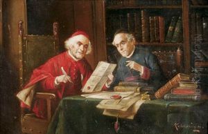 Geographical Studies (+ Old Parchments; Pair) by Lajos Koloszvary