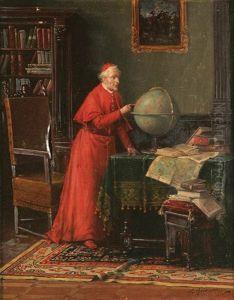 In The Library by Lajos Koloszvary