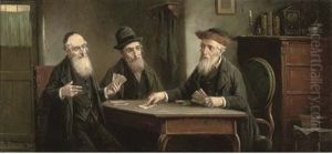 Rabbis Playing Cards by Lajos Koloszvary