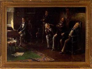 A Gentleman's Gathering by Lajos Koloszvary
