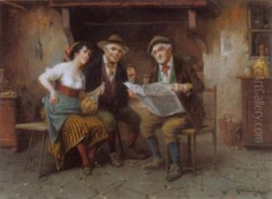 Kucheninterieur by Lajos Koloszvary