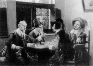 Tavern Scene by Lajos Koloszvary