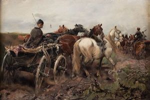 Pejzaz Z Chlopskim Wozem by Jan Konarski