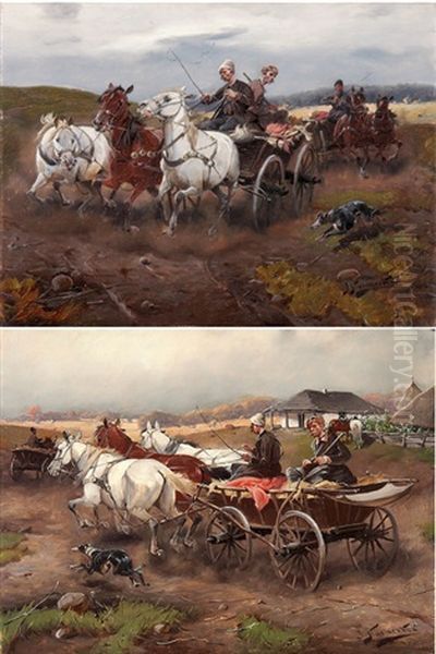 Gegenstucke: Aufbruch Zur Jagd (pair) - view 1