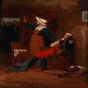 A Wounded French Cuirassier Officer by Wilfred Constant Beauquesne