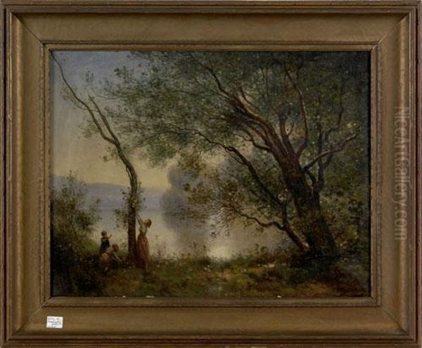 Canvaslandscape With Mother And Children - view 1