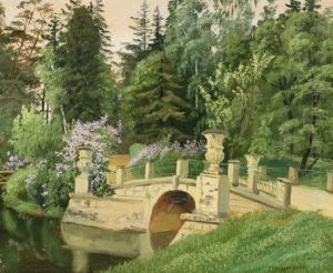 Bridge In Pavlovsk Park by Gavril Pavlovich Kondratenko
